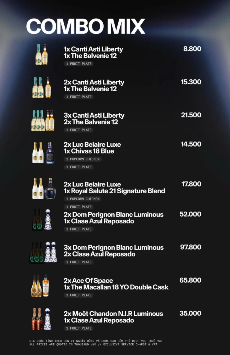 Menu APLUS SAIGON – Combo Mix