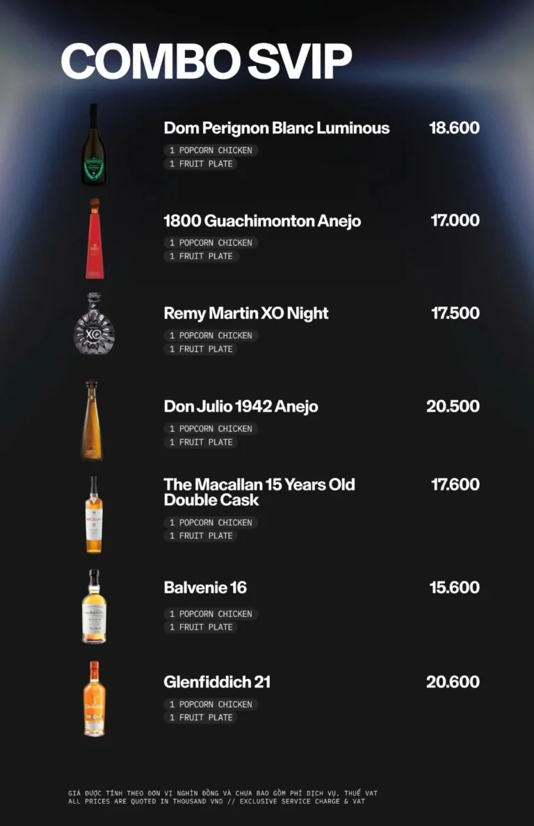 Menu APLUS SAIGON – Combo SVIP